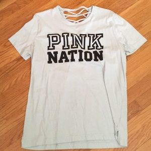 PINK Nation tee open back size L